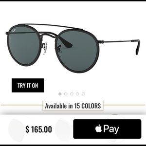 Ray-Ban Round Aviator Sunglasses Black RB3647n